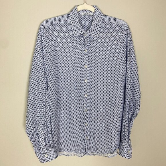 Idillio Positano Linen Button Up Long Sleeve Dress Shirt Mens Medium Blue - Picture 3 of 8